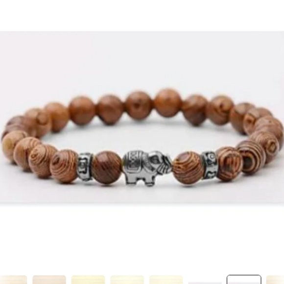 Wood Bracelet,Elephant Bracelet,Wenge Wood Elephant Bracelet,Men,Women,Good Luck - Picture 1 of 1